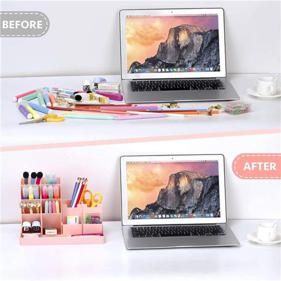 Cute Vertical Pen Organizer, Kawaii Desk Organizer Pen Holder Stationery - Picture 3 of 6